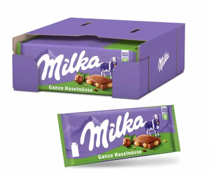 Milka Ganze Haseln Sse X G Alpenmilch Tafelschokolade Mit Ganzen