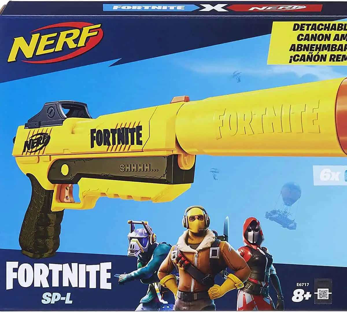 Nerf Elite Fortnite SP L Blaster Mit Abnehmbarem Lauf Und 6 Fortnite