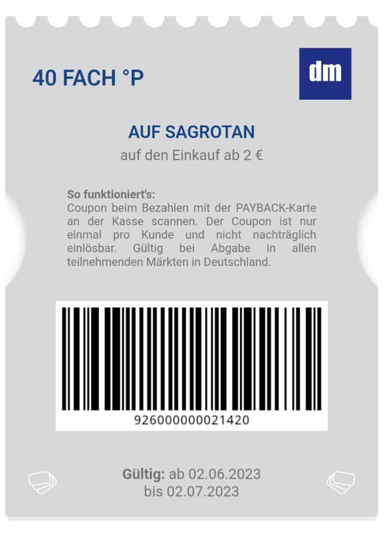 DM Payback Coupon 40 Fach Payback Punkte Auf Sagrotan Produkte