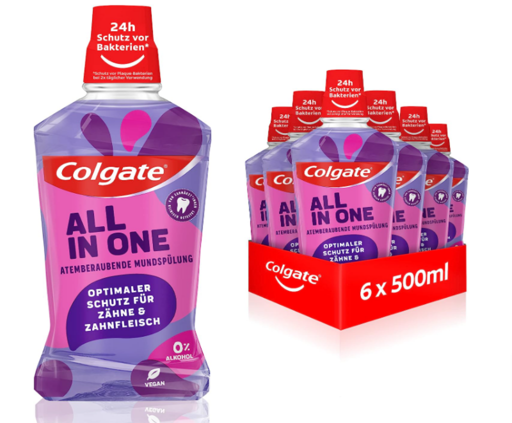 Colgate Mundspülung ALL IN ONE 6x500 ml für 9 55 inkl Prime Versand