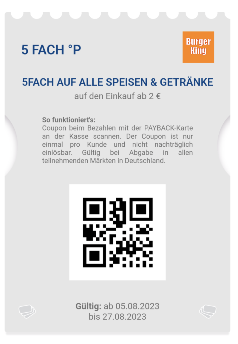 Burger King Payback Coupons X Fach Fach Und Fach Payback