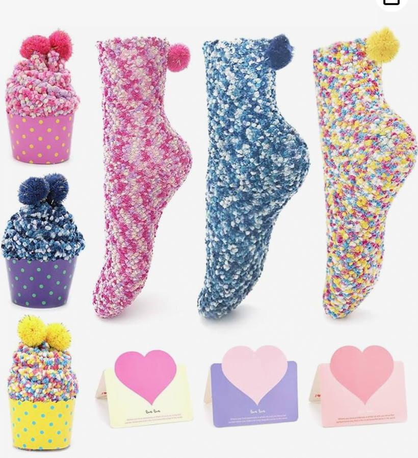 QKURT 3pcs Lustige Kuchen Socken Cupcakes Design für 7 19 inkl