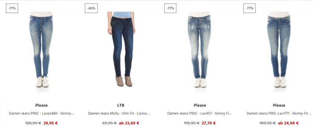 Jeans Direct: 20 % Extra-Rabatt auf bereits reduzierte Artikel der Kategorie Denim Deal (40 € MBW)