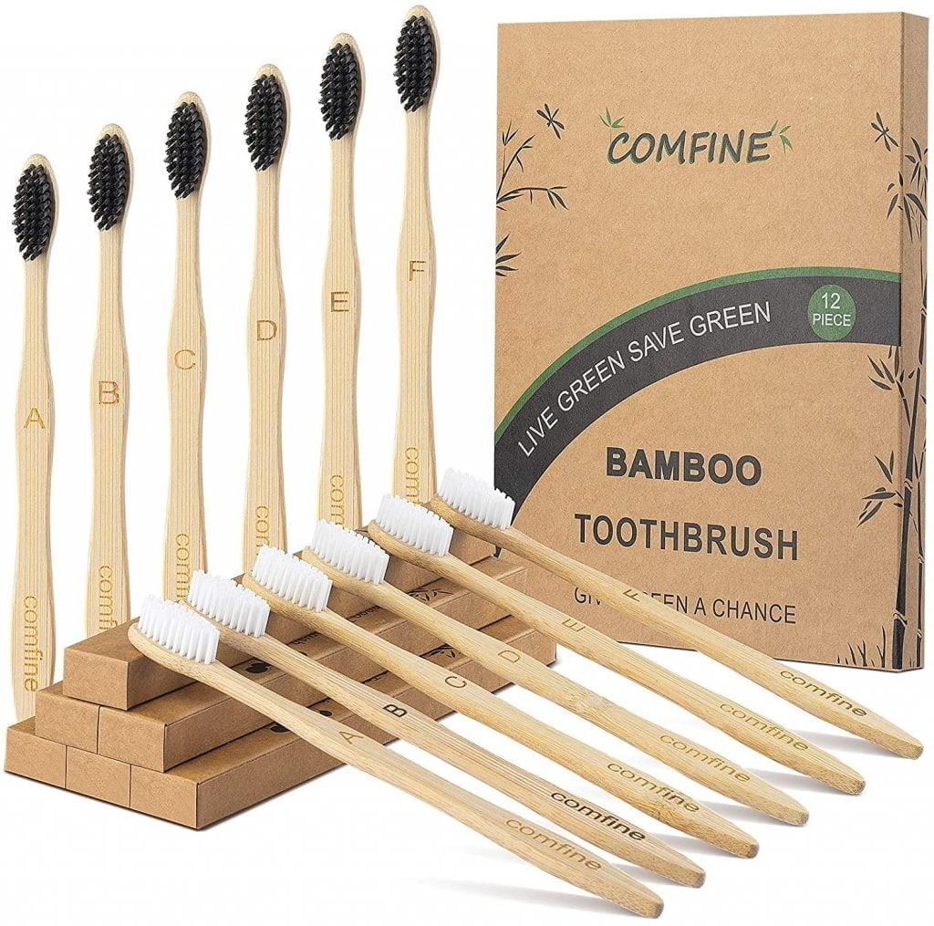 Comfine Bambus Zahnbuersten 12Er Pack