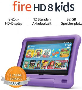 Amazon Fire HD 8 Kids-Tablet (8-Zoll-HD-Display 32 GB, 3 Farben, kindgerechte Hülle) für 54,99 € inkl. Versand (statt 139,98 €)