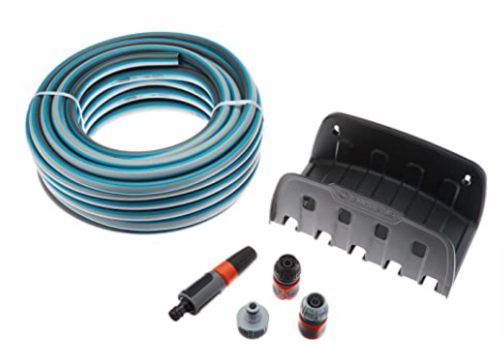 Gardena Wasserschlauchhalter + 20m TextilSchlauch + Original Gardena