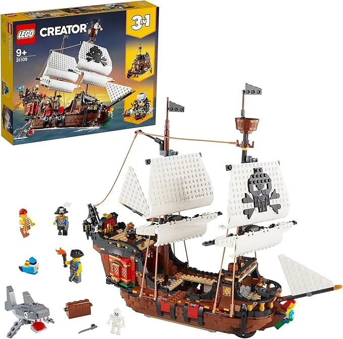 LEGO Creator 31109 3 in 1 Piratenschiff Set Taverne und Totenkopfinsel Lego Creator 31109 3 In 1 Piratenschiff Set Taverne Und Totenkopfinsel