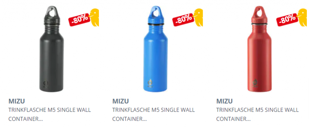 MIZU Trinkbehälter M5 SINGLE WALL CONTAINER für 3,59 € zzgl. 3,99 € Versand