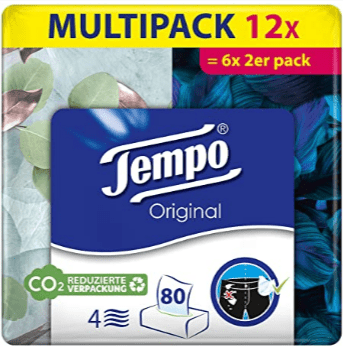 Tempo Original Taschentuecher Duo Box Mega Pack 6 Packungen 6 X 2 Boxen X 80 Tuecher Amazon De Drogerie Koerperpflege