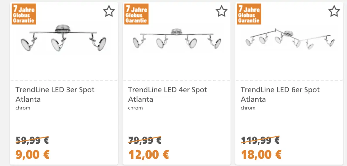 Globus Baumarkt Lampen Ausverkauf mit bis zu 80 Rabatt ab 3,00 € zzgl