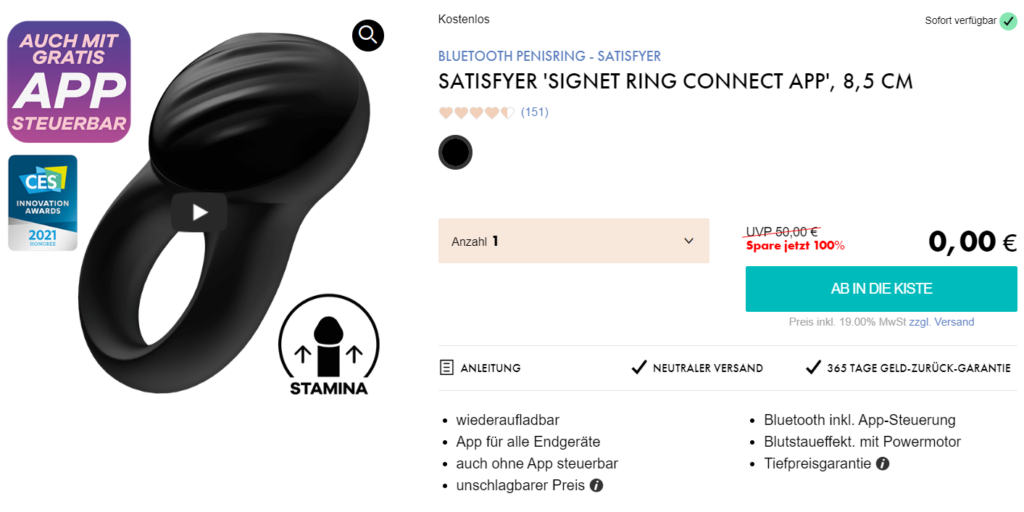 Satisfyer Signet Ring Bluetooth Penisring Satisfyer Signet Ring Bluetooth Penisring