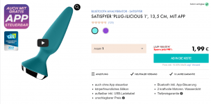 Eis DE: Satisfyer Plug-Ilicious 1 Analvibrator & 6 Gratisartikel für 1,99 € (MBW 29,95 €)🍨