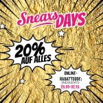 Sneaxs Days: 20 % Rabatt auf Alles (auch auf alle bereits reduzierten Artikel)