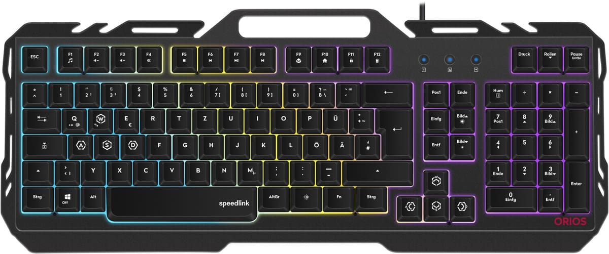 Speedlink ORIOS - Gaming-Tastatur mit RGB-Beleuchtung - für 17,87 € [Prime] statt 24,99 €