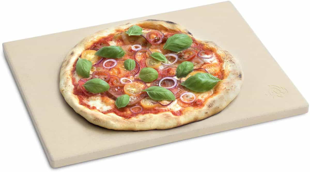 BURNHARD Pizzastein für Backofen, Gasgrill & Holzkohlegrill aus Cordierit für Brot, Flammkuchen & Pizza, 38 x 30 x 1.5 cm - für 19,92 € [Prime] statt 29,89 €