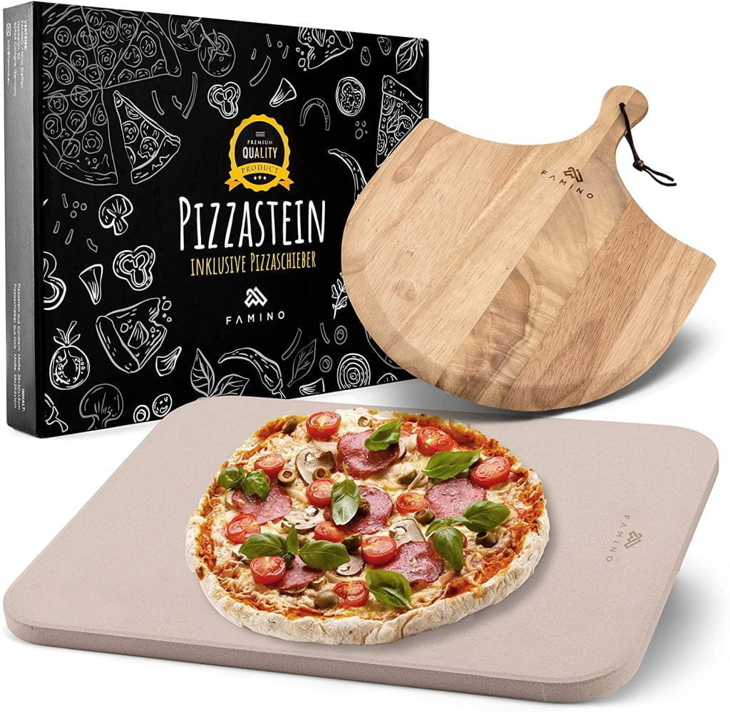 FAMINO Pizzastein inkl. Pizzaschieber
