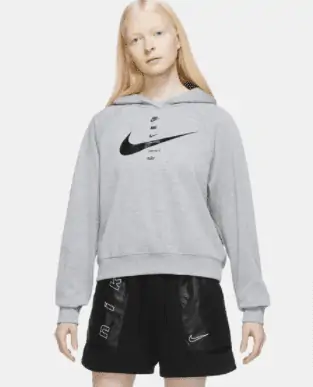 NIKE Damen Kapuzensweat Swoosh DK GREY HEATHER/BLACK S (0194499249986) für 28,94 € inkl. Versand