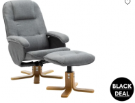 Relaxsessel in Stoffbezug inklusive Hocker, Eiche Nachbildung für 91,38 € inkl. Versand (statt 138,00 €)