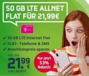 🔥 50GB Mobilcom-Debitel green LTE (50 MBit/s) Allnet-Flat im Telekom-Netz für 21,99 €/Monat