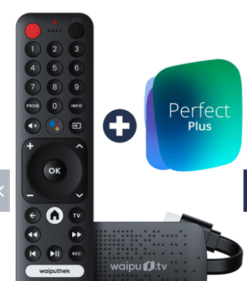 12 Monate waipu TV Perfect Plus inkl. Pay-TV Sender für 9,99€ mtl. (statt 15,99 €) + GRATIS waipu 4K TV Stick