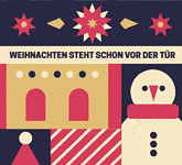Geometrische Instagram Story fuer Advent und Weihnachten mit Illustration Gruessen zum 4 Advent in Dunkelblau Rot und Gold – Your Story