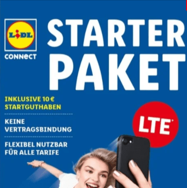 Lidl Connect: 10,00 € Startguthaben + 10GB Datenvolumen für 1,99 €
