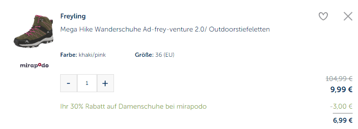 Mega Hike Damen Wanderschuhe Ad-frey-venture 2.0 ab 6,99 € inkl. Versand