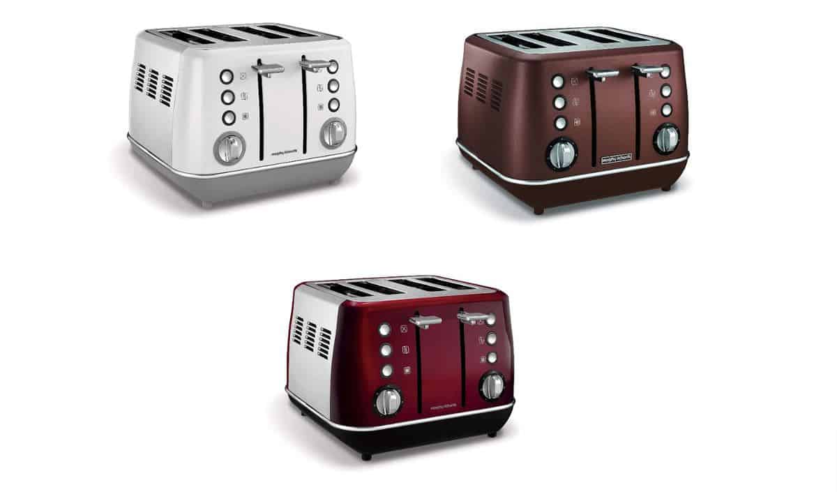 Morphy Richards Evoke 4-Scheiben-Toaster (3 Farben, 1800W, 7 Bräunungsstufen, Auftau- & Aufwärmfunktion, auziehbare Krümelschublade) - für 53,89 € inkl. Versand statt 84,36 €