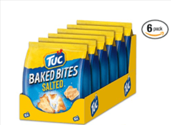 TUC Baked Bites Salted 6 x 110g, Fein gesalzene Mini Cracker ab 5,87 € inkl. Prime Versand (statt 10,00 €)