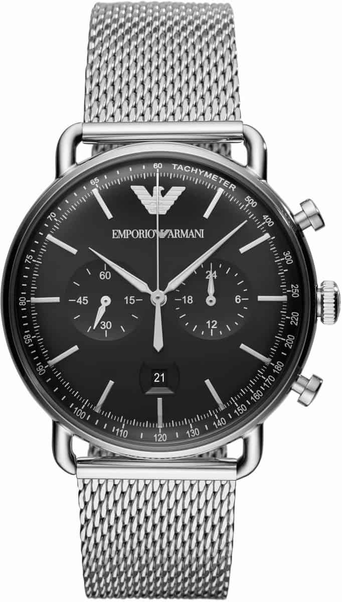 Emporio Armani Aviator AR11104 Quarzuhr (mit Edelstahl Armband) für 99,90 € inkl. Versand (statt 189,00 €)