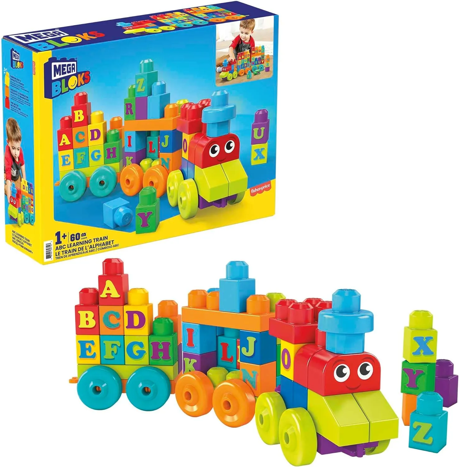 MEGA Bloks DXH35 - ABC Lernzug (mit 60 Bausteinen, DXH35) Mega Bloks Dxh35 - Abc Lernzug (Mit 60 Bausteinen, Dxh35)