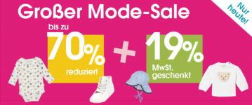 Babymarkt: Mode Sale + 19 % Extra-Rabatt (nur heute)