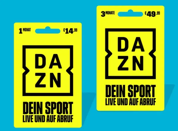 DAZN zum alten Preis von 14,99 € pro Monat durch Gutscheinkarten von Amazon, Lidl und co