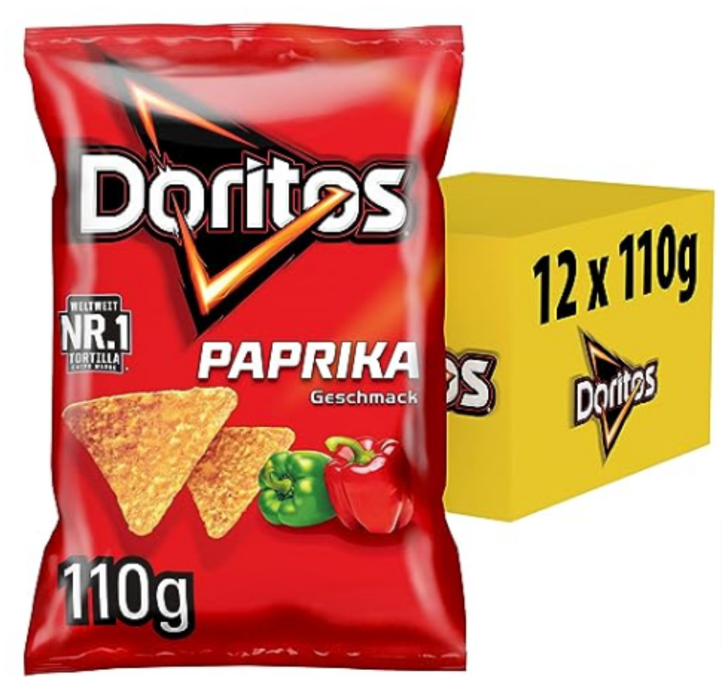 Doritos Paprika Tortilla Nachos Mit Paprika Geschmack Herzhafter Snack Zum Knabbern Aus Mais X G Amazon De Lebensmittel GetrÃ¤nke