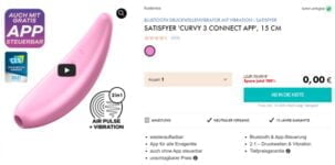 Satisfyer Curvy 3 Connect App Bluetooth Druckwellenvibrator mit Vibration e1673094022102