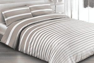 Biancheria Web Bettbezug für Einzelbett aus 100 % Baumwolle, gestreift, Beige für 14,54 € inkl. Prime Versand (statt 30,00 €)
