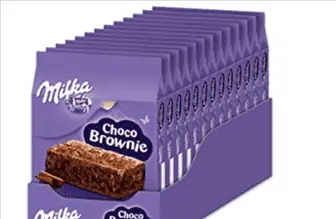 Milka Choco Brownie Packung mit 13 einzeln verpackten Schokoladenkuchen à 150g