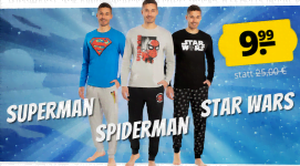 Superhelden/ Film Herren Pyjama Sets (2-tlg.) für je 13,94 € inkl. Versand (statt 20,00 €)