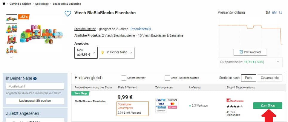 Vtech BlaBlaBlocks - Eisenbahn - für 9,99 € inkl. Versand statt 22,95 €