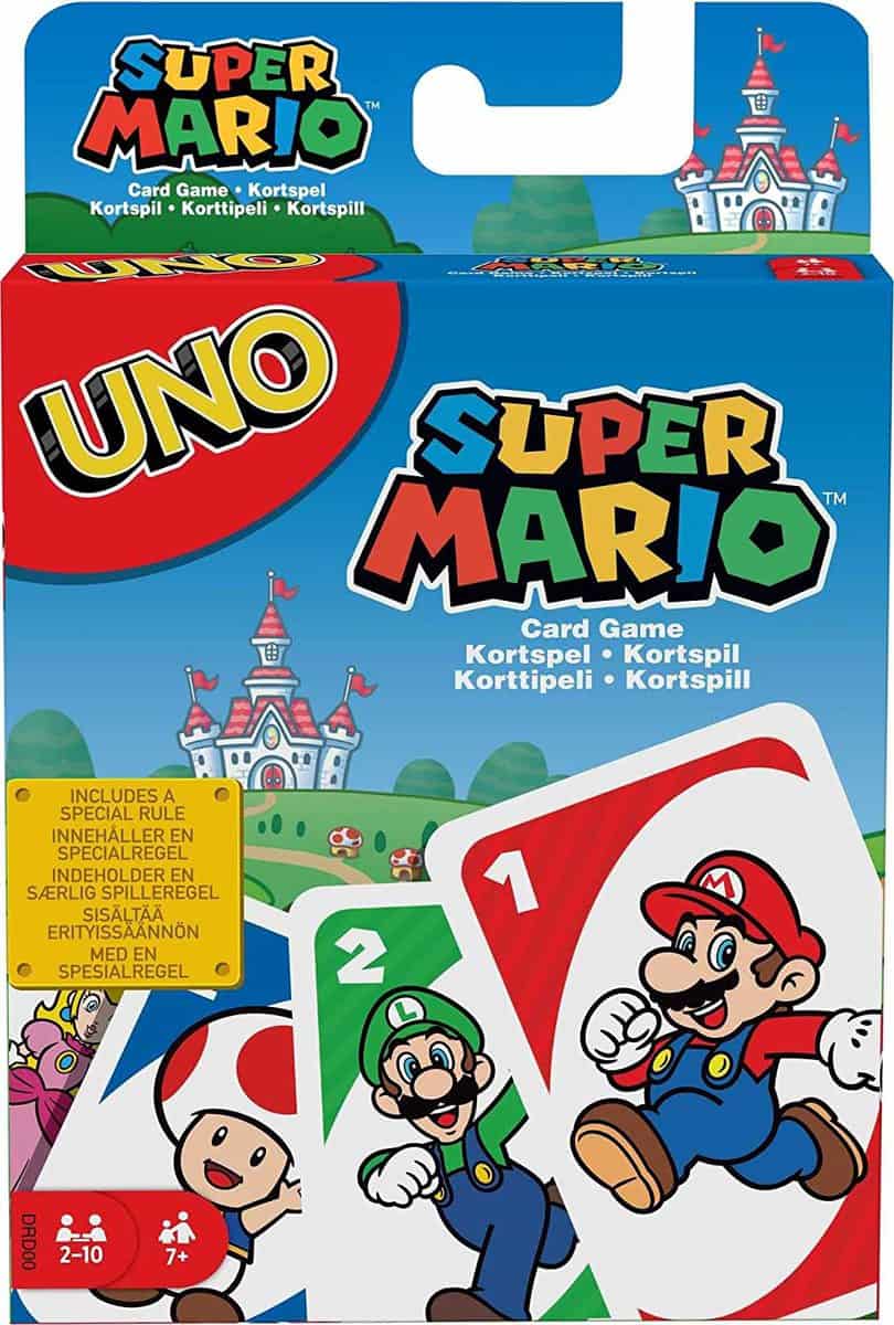 UNO Super Mario Kartenspiel (für 2 bis 10 Spieler) - für 6,44 € [Prime] statt 7,95 €