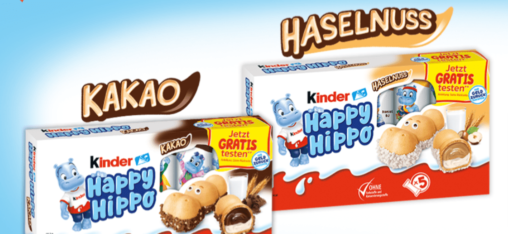 Gratis testen: Happy Hippo Kakao oder Haselnuss [Cashback]