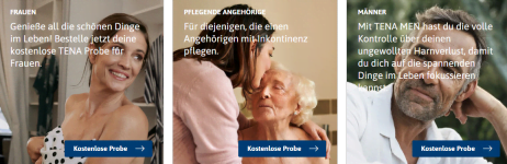 Inkontinenzprodukte als kostenlose Probe TENA