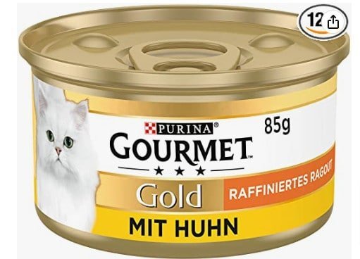 PURINA GOURMET Gold Raffiniertes Ragout Katzenfutter nass, mit Huhn, 12er Pack (12 x 85g) ab 4,43 € inkl. Prime Versand (statt 9,48 €)