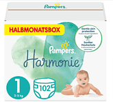 Pampers Baby Windeln Größe 1 (2-5 kg) Harmonie, 102 Stück, HALBMONATSBOX für 15,54 € inkl. Prime Versand (statt 21,99 €)