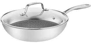 Tefal E49716 Eternal Mesh Wokpfanne 28 cm mit kratzfester Mesh Beschichtung PFOA frei geeign