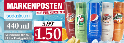 Woolworth: SodaStream Sirup 440 ml für 1,50 € – Abholung