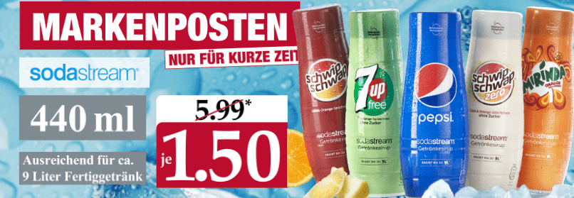 Woolworth: SodaStream Sirup 440 ml für 1,50 € - Abholung