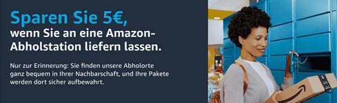 Amazon-Abholstation: 5,00 € Rabatt ab 15,00 € Einkaufswert