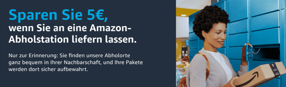 Amazon-Abholstation: 5,00 € Rabatt ab 15,00 € Einkaufswert