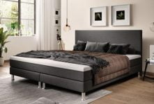 Boxspringbett Sunny Plus 180×200 mit intergriertem Topper Webstoff für 257,00 € inkl. Versand